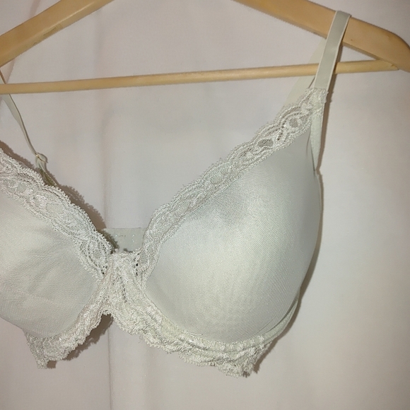 Natori Feathers Contour Plunge Bra Light Green Mint Lace‎ Demi 34DD - Picture 4 of 10